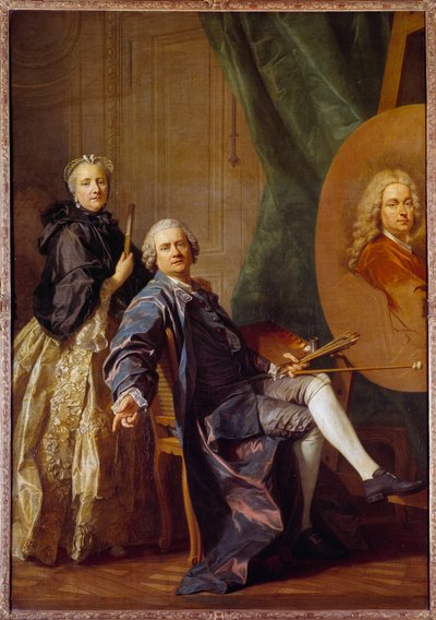 ルイ・ミッシェル・ファン・ロー（1707-1771）は、姉のマリー・アンヌの助言を受けながら、父ジャン・バティスト・ファン・ロー（1684-1745）の肖像画を制作している。 ルイ・ミッシェル・ファン・ロー（1707-1771）の絵画 1763年 日2.4x1.6 m 作： Louis Michel van Loo