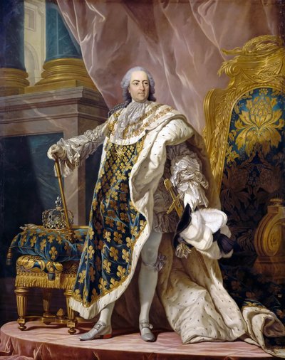 彼の王室の衣装を着たルイ15世の肖像 作： Louis Michel van Loo