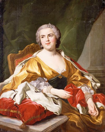 ルイーズ・エリザベス・ド・ブルボン、パルマ公爵夫人の肖像、着席、4分の3の長さ、 作： Louis Michel van Loo