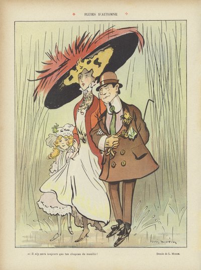 秋の雨。ル・リールのイラスト 作： Louis Morin