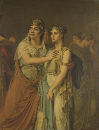 イフィゲニア（1674）の女優ジョアンナ・コーネリア・ジーセニス・ワティエ（1762-1827）とゲルトルーダ・ジャコバ・グレヴェリンク・ヒルヴァーディンク（1786-1827）ジャン・ラシーン（1639-99） 作： Louis Moritz