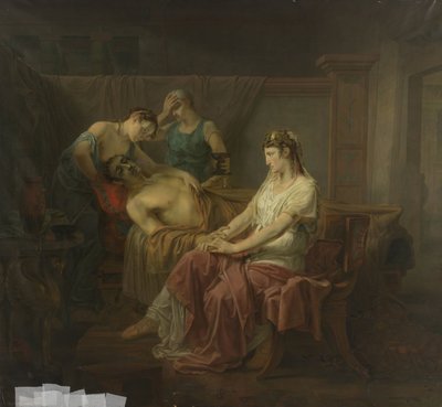 致命傷を負ったマーク・アンソニーとクレオパトラ 作： Louis Moritz