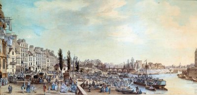 1782年のサン・ポール港と水船の事務所の眺め ルイ・ド・レスピナス（1734-1808）によるパステル画 1782年 パリ、カルナヴァレ美術館蔵 作： Louis Nicolas de Lespinasse