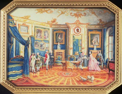 ルイルーセル（d.1787）が製作した嗅ぎタバコの箱の蓋。冬の家具の部屋をホテルデショワズール、1770年頃（エナメル）に展示 作： Louis Nicolas van Blarenberghe