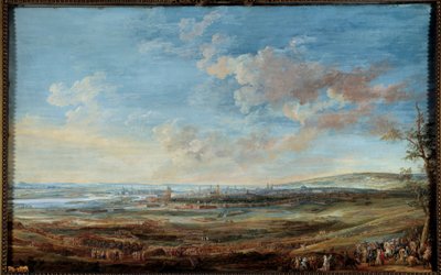 オーストリア継承戦争（1741年〜1748年）の様子。"1748年4月16日から5月10日までのザクセンとローエンダルのマーレショーによるマーストリヒト市（Maastricht）の包囲" ルイ・ニコラ・ヴァン・ブラーレンベルヘ（1716-1794）によるグァッシュ画 作： Louis Nicolas van Blarenberghe