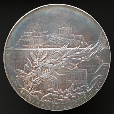 アテネのフランス学校［裏面］、1898年 作： Louis Oscar Roty