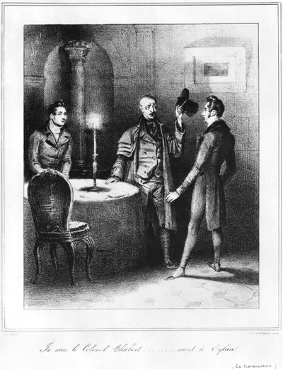 シャベール大佐、オノレ・ド・バルザック（1799-1850）1832による「シャベール大佐」のイラスト 作： Louis Philippe Alphonse Bichebois