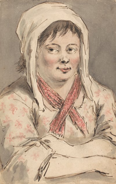 腕を組んだ若い農民の少女 作： Louis Philippe Boitard