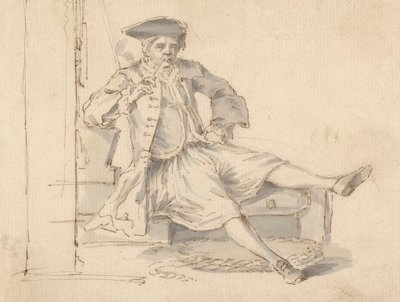 Oficial da Marinha sentado fumando 作： Louis Philippe Boitard