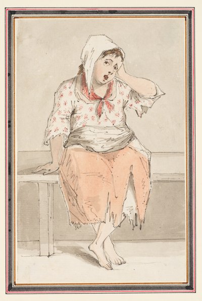 座った女性の習作 作： Louis Philippe Boitard
