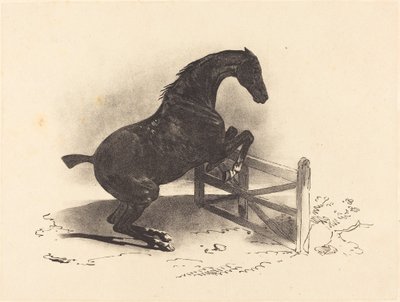 障壁をジャンプする馬 作： Louis Pierre Marie Courtin after Théodore Gericault