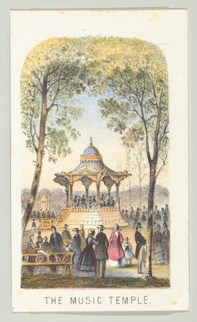 ミュージック・テンプル（『ニューヨーク・セントラルパークの風景』シリーズより、1864年、第2部）。 作： Louis Prang