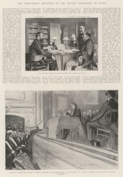 劇のフランス検閲の脅迫された廃止 作： Louis Remy Sabattier