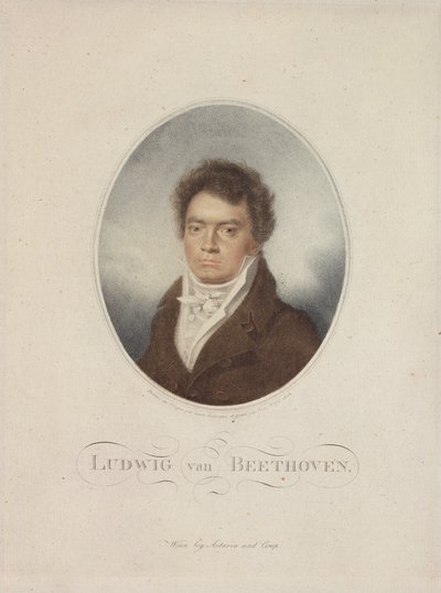 ブラッグスホーフェル（1792-1863）1814（メゾティント）によって刻まれたルートヴィヒファンベートーベン（1770-1827） 作： Louis Rene Letronne