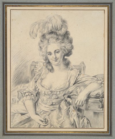 レディの肖像、絵画の予備習作 作： Louis Rolland Trinquesse