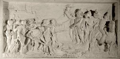 ヴァンデ戦争：1796年、ラザール・オッシュ将軍（1768-1797）によるヴァンデ地方の平定。シモン・ルイ・ボワゾ(1743-1809)が彫刻した大理石の低浮き彫り。1800.ヴェルサイユ、城の博物館 作： Louis Simon Boizot