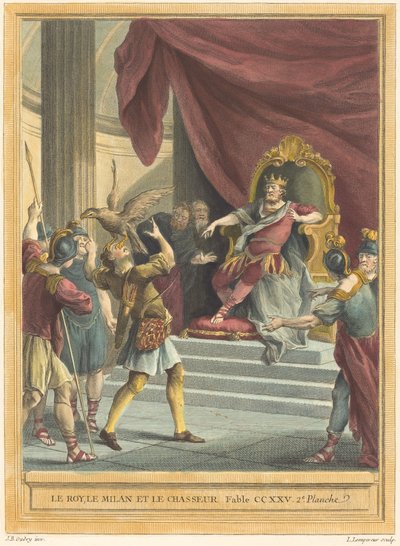 王様と凧とハンター 作： Louis Simon Lempereur after Jean Baptiste Oudry