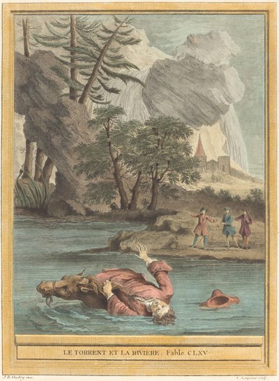 Le torrent et la riviere (急流と川) 作： Louis Simon Lempereur after Jean Baptiste Oudry