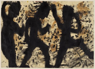 Brousse and Frapper、recto、c.1937-1942（紙に油性ガッシュとインク） 作： Louis Soutter