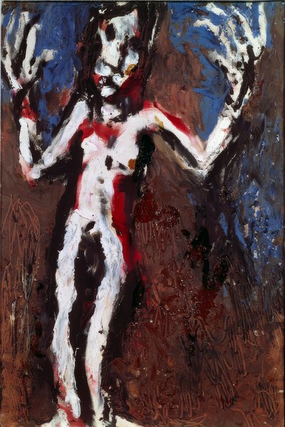 腕を上げたフィギュア 作： Louis Soutter