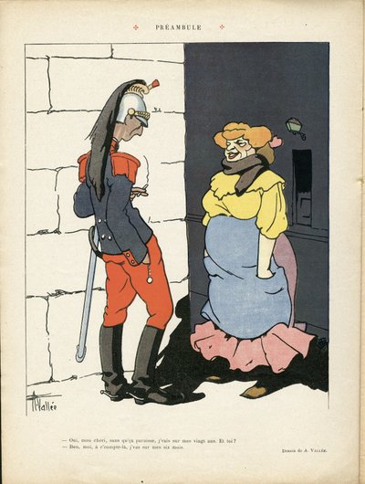 ルイ・ヴァレ（1856-1940）のイラスト（『Le Rire』2012年2月3日号） - 前文 - アルミー、売春 作： Louis Vallet