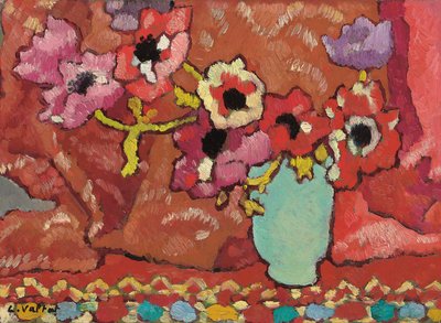 Anemones vihreässä kannussa; Anemones au pichet vert, n. 1940 (öljy kankaalle) 作： Louis Valtat