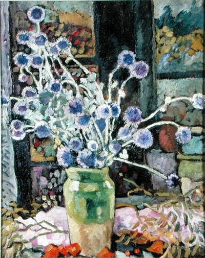 窓際の花の花束 作： Louis Valtat