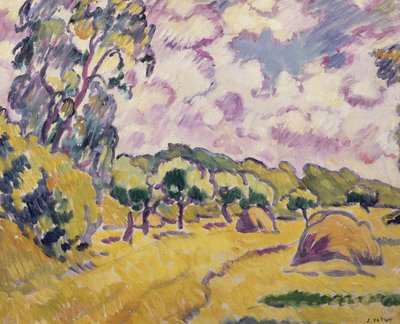 干し草のある風景（キャンバスに油彩） 作： Louis Valtat