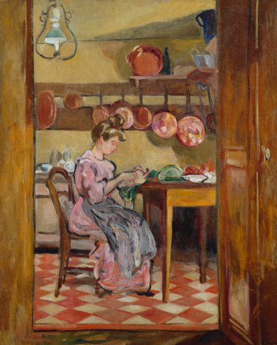 Madame Valtat na Cozinha (óleo sobre tela) 作： Louis Valtat
