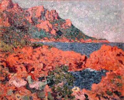 赤い崖と人々 作： Louis Valtat
