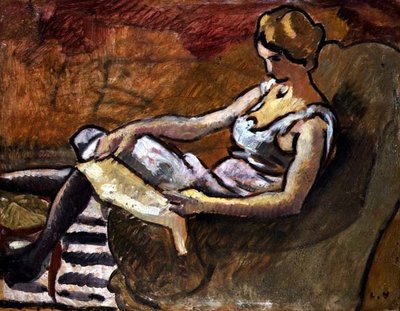 考える人、1916年頃（パネルに油彩） 作： Louis Valtat