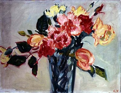 バラの花瓶（キャンバスに油彩） 作： Louis Valtat