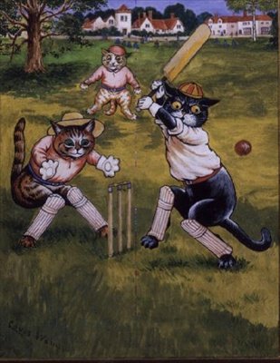 クリケットをする猫たち 作： Louis Wain