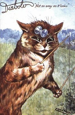 "Diabolo - Not as easy as it looks" (ポストカード) 作： Louis Wain