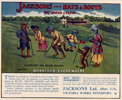 ジャクソンズのハット＆ブーツ、1910年代～1920年代 作： Louis Wain