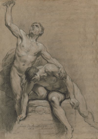2人の男性ヌード、1710年。 作： Louis de Boullogne