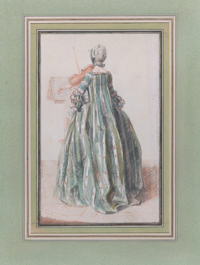 ヴァイオリンを弾く女、後ろから見て 1758-59年頃 作： Louis de Carmontelle