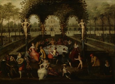 ビーナス、バッカス、ケレスと愛の園での死すべき者たち 作： Louis de Caullery