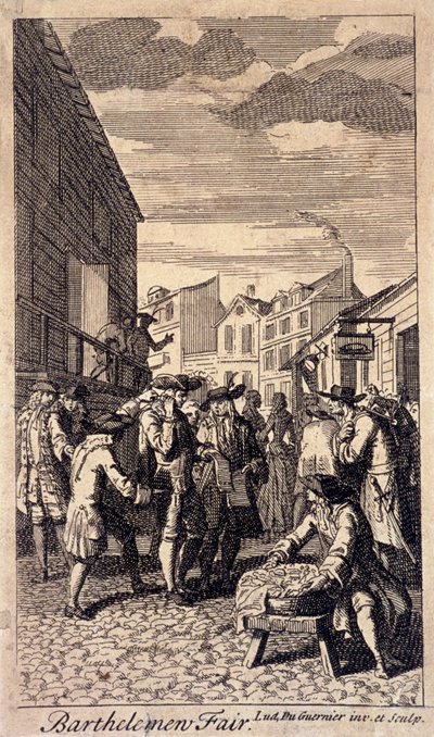 バーソロミューフェア、ロンドン、c1715 作： Louis du Guernier