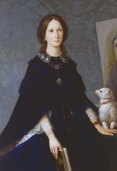 自画像、1865年頃、ルイサ・グレース・バートリーニ（1818-1865）の絵画、油彩・キャンバス 作： Louisa Grace Bartolini