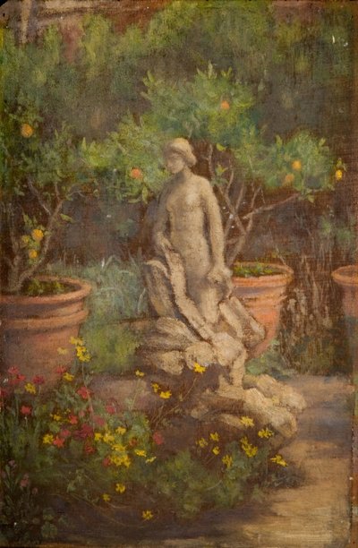 庭の噴水、カイラーテ、ロンバルディア、1875-1877。 作： Louisa Starr