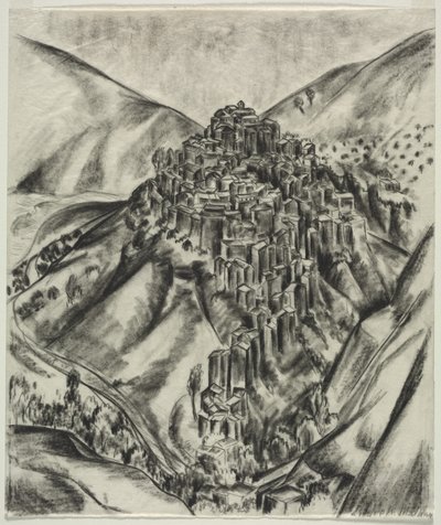 イタリアの丘の町、アンティコリ、イタリア 作： Louise B. Maloney