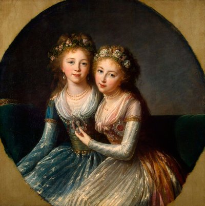 皇帝パウロ1世の娘たちの肖像、1796年。 作： Elisabeth Louise Vigee Lebrun