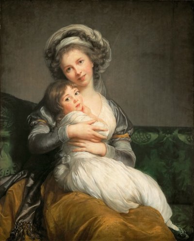 娘ジュリーとの自画像、1786年。 作： Elisabeth Louise Vigee Lebrun