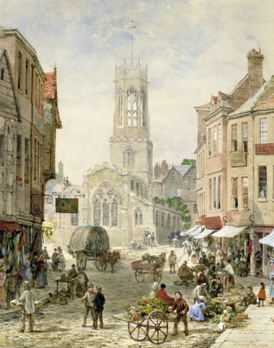 All Saints Pavement, York （水彩、ボディカラー、紙 作： Louise Ingram Rayner