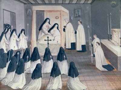 修道女への聖体拝領の管理、「ポートロイヤル王室」から、1710年頃 作： Louise Madelaine Cochin