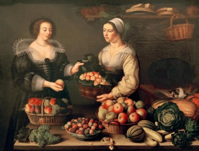 果物と野菜の売り手 作： Louise Moillon
