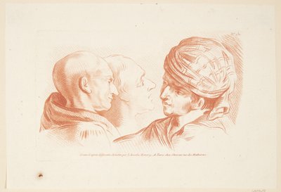3 つの男性の頭の研究 作： Louise Rosalie Hémery