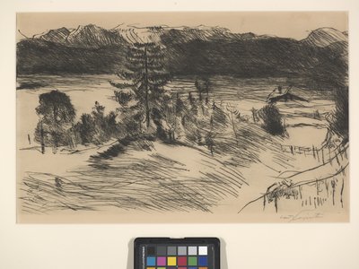 Walchenzee grande (gravura e ponta seca) 作： Lovis (1858 1925) Corinth