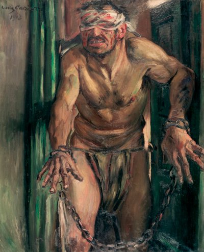 「盲目のサムソン」 ロヴィス・コリント（1858-1925）の絵画 薄手105x130cm 油彩・キャンバス 1912年 ベルリン国立博物館（Staatliche Museen) 作： Lovis  Corinth